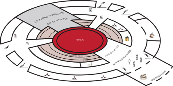 Схема зала цирка на цветном бульваре