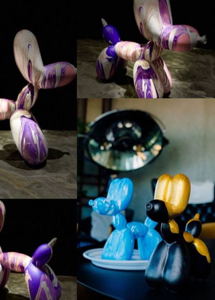 Роспись собачки Ballon Dog в ресторане Tillander