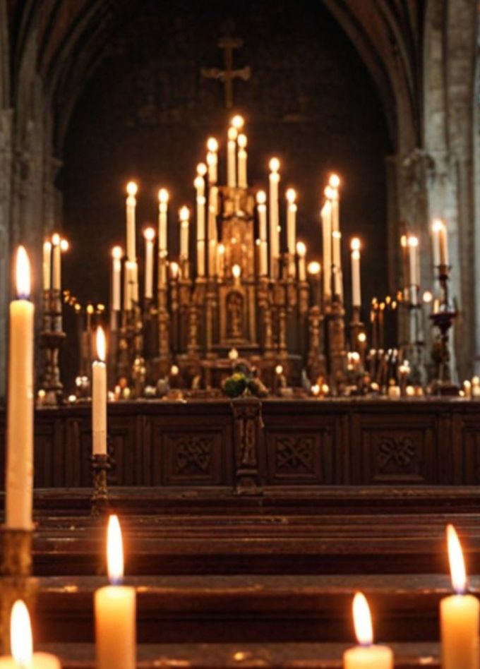 Мистический орган. Ночь в соборе при свечах