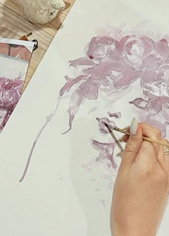 Арт-вечеринка в атмосферной студии: рисуем вином