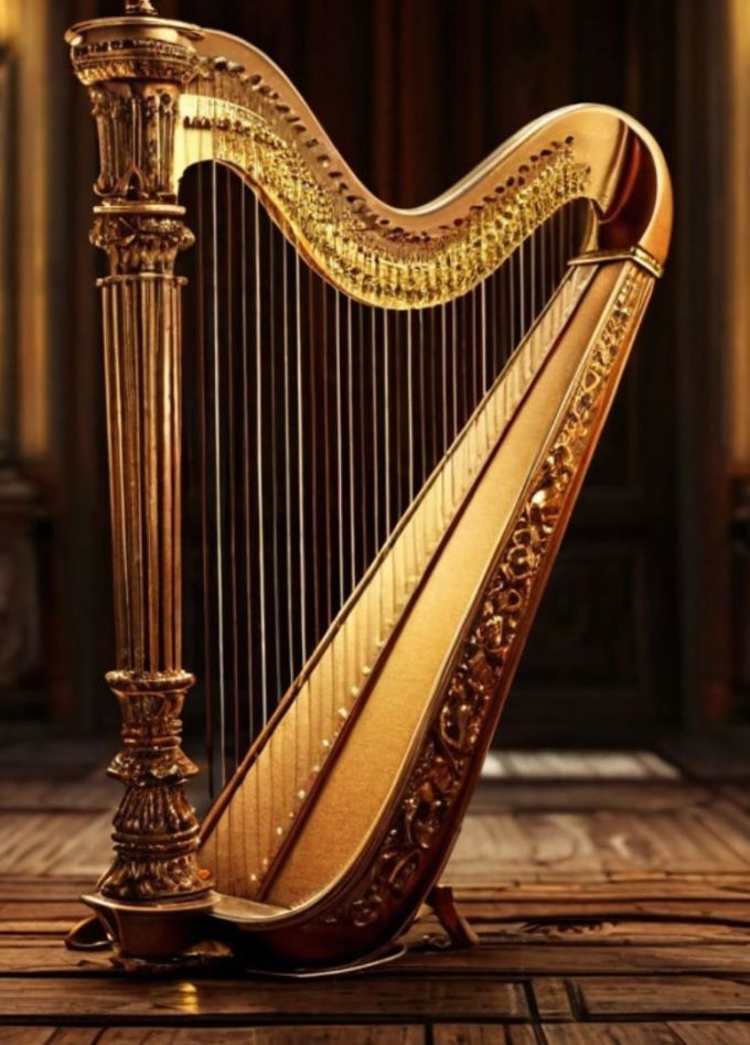 Кельтские арфы при свечах