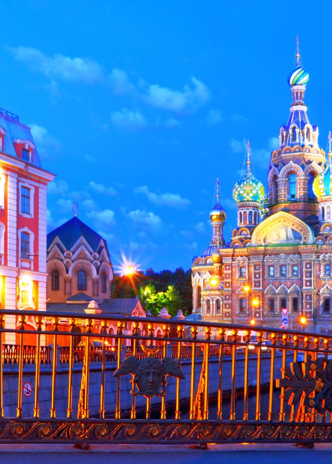 Ночной Петербург и развод мостов на автобусе